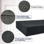 8pc Black Carborundum Sponge Nano Emery Sponges Caspian Stone Pot Clean Brush Rust Eraser Grit Scouring Pads Pot Cleaning Pads with Carborundum Washing Kitchen Cleaner Tool(thickness-1inch)