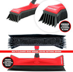 Roamwild Multi-Cleaner Rubber Pull Broom & Dustpan Combo Set with Unique Corner Cleaning Blades for Wet & Dry Mess Pet Hair Fur Removal for Hard Floors and Carpets