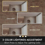 Gray Medicine Cabinets for Bathroom with Mirror, LED Medicine Cabinets Mirror with Defogger, Bathroom Medicine Cabinet with Dimmer, Outlets & USB, 60”W x 36”H, Surface Mounted