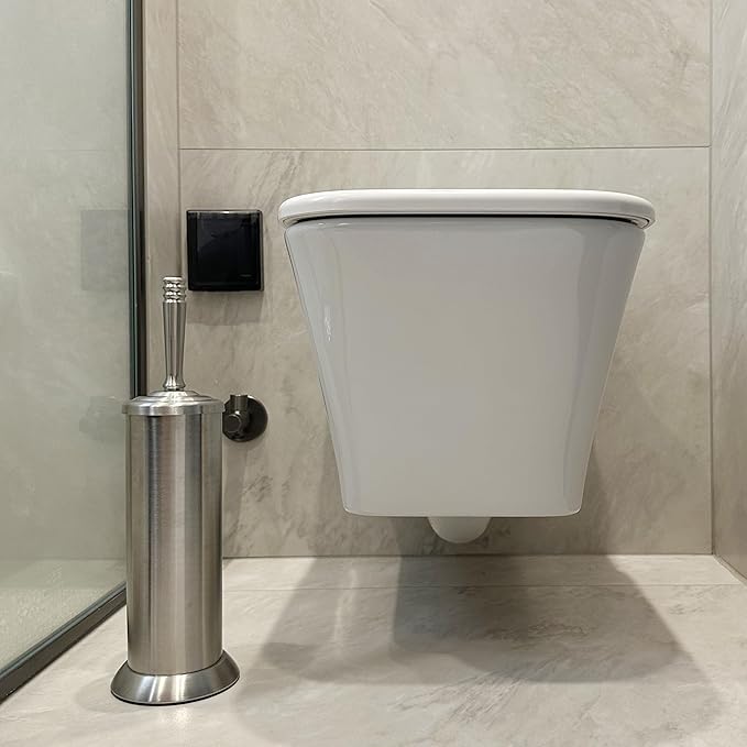 Brushed Nickel Toilet Bowl Brush with Holder, Durable Bathroom Cleaning Tool, Modern Design for Easy Toilet Maintenance, Bathroom Cleaner Brush for Efficient Cleaning and Hygiene