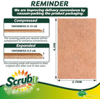 SCRUBIT 100 Pack Natural Scouring Pads - Heavy Duty Scrubbing Pads for Dishes - Non-Scratch - Reusable - Natural, Eco-Friendly, Biodegradable Sisal Brown Sponges for Dishes, Compostable