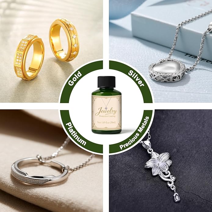 50ml Jewelry Protective Coating, Jewelry Sealant Tarnish Protection Maintain Brilliant Luster, Against Wear & Oxidation, Suitable for Metals, Gemstones