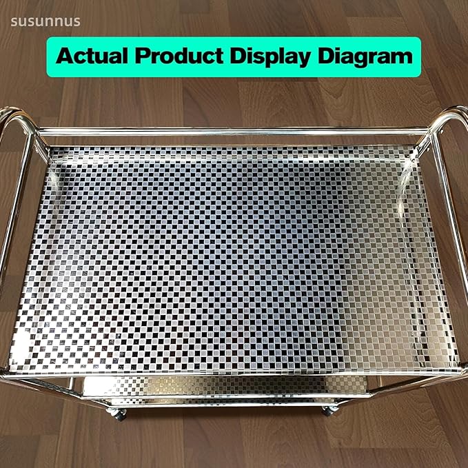 susunnus Stainless Steel Cart with Wheels 3 Tier,Stainless Steel Kitchen Cart,Utility Cart,Metal Cart with Wheels,Suitable for Various Occasions,Movable,Gift Tools