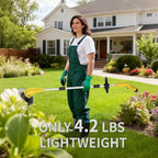 Aokia Electric Weed Wacker Cordless: Weed Trimmer Grass Cutter Lightweight,2.0Ah Battery Powered with Fast Charger, Lawn Mower Grass 2 Blade Types for Lawn, Garden, Yard, Yellow