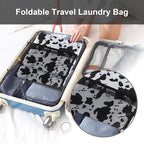 Femuar Laundry Bag Backpack Durable Laundry Bag with Shoulder Straps and Mesh Pockets Portable Laundry Dirty Clothes Hamper Bag for College Dorm (Cow Print)