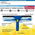Kleen Handler 12 Pack Professional 14” Window Washing Squeegee, 2-in-1 Window Cleaning Tool, Scrubber and Squeegee Combo, Glass Shower Bathroom Car Pro Window Cleaner (Pack of 12)