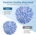 4 Pack RinseClean Spin Mop Replacement Head Spin Mop Refills Compatible with O Ceda RinseClean Dual System, Microfiber Mop Easy Cleaning Floor Head Mo-p for Floor Cleaning RinseClean 2 Tank System