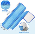 8-Pack Microfiber Cleaning Pads, 18-Inch Microfiber Mop Pads Compatible with Bona Mop, Washable and Reusable Mop Pad Refills for Hardwood Tile Laminate Floors