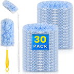 30 Count Heavy Duty Disposable Microfiber Duster Refills - Compatible with Swiffer, 1 Short Handle and 1 Extendable Handle