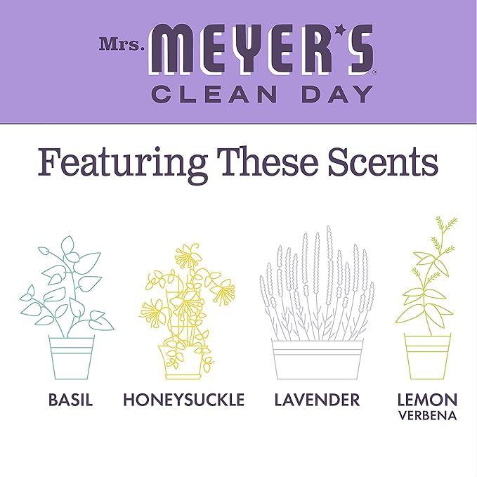 MRS. MEYER'S CLEAN DAY Liquid Dish Soap, Biodegradable Formula, Lilac, 16 fl. oz - Pack of 6