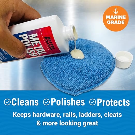 Metal Polish Cleaner and Chrome Marine Grade for Boats Cars Aluminum Stainless Steel (reformulated)