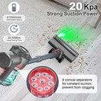 Cordless Vacuum Cleaners for Home,Stick Vacuum with Powerful Suction 45Mins Runtime, Self-Standing Stick Vacuum with LED Headlights, 6 in 1 Lightweight Handheld Vac for Pet Hair Carpet Hard Floors