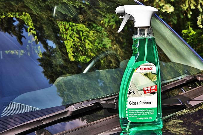 SONAX Glass Cleaner 338400 | Powerful Streak Free Formula for Crystal Clear Windows and Mirrors | Easily Removes Dirt Grease and Grime | Safe for Automotive and Household Use | 500ml