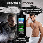 Dead Sea Collection Mens Body Wash 3 in 1 – Peppermint Body Wash for Men – Shower Gel – Shampoo – Shower Soap for Face and Hair – Pack of 2 Bottles (33.8 Fl. Oz. Each)