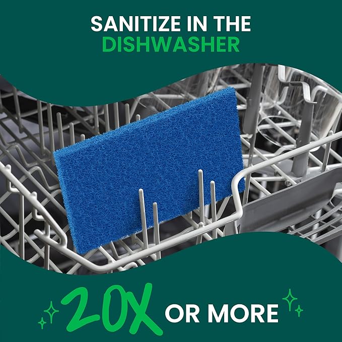Scotch-Brite Non-Scratch Scour Pads | Zero Scratch | For Nonstick Cookware | Dishwasher Safe | Made with Recycled Plastic | 3 Pads, Pack of 10
