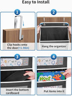 JARLINK Over the Door Organizer Storage, 5 Shelf Hanging Organizer with 5 Large Capacity Pockets, Anti Tilt 44 lb Load Behind Door Storage for Bedroom, Bathroom, Pantry, Nursery, (Black)