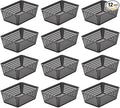 YBM HOME 12-Pack Small Plastic Storage Baskets for Home Junk Drawers and Office Desktop Drawers Organization - Functional Trays for Kitchen, Bedroom, and Bathroom, Grey