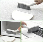 Mini Broom and Dustpan Set,Hand Broom with Dustpan Combo Nesting Snap-On Handheld Dust Pan and Brush Set, Small Broom and Dustpan Set for Kitchen, Desktop, Pet, Floor, Sofa, Grey White