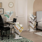 Furinno Tree Bookshelf 7-Tier Floor Standing Tree Bookcase, White