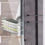 Bartnelli Smart Hanger Tabletop Ironing Board | Designed and Made in Europe with New Patent EZ Glide Technolgy, & Park Zone, European Quality and Innovation (Size-34x12)