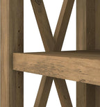 Bush Furniture Tall 5 Shelf Bookcase for Living Room or Home Office, Large Bookshelf, Modern Farmhouse Style, Key West Collection, Reclaimed Pine