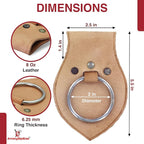 Armory Replicas - Genuine Rawhide Leather Universal Axe Frog - Medieval Hand Crafted O-Ring Funcitonal Outdoor Costume LARP Weapon Holder