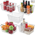 Wire Kitchen Storage Basket 5 Packs,Perfect Pantry Organization Accessories Baskets,Laundry Basket,Countertop Organization,Suitable for Kitchen,bathroom,bedroom,Tabletop,Stackable,Chrome