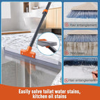 Rubber Floor Squeegee for Concrete Floor, Tile Floor, Metal Aluminium Heavy Duty Garage Shower Floor Squeegee Broom for Removing Water, Commercial Scrubber Mop with Extendable Long Handle