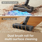 DREAME R20 Cordless Vacuum Cleaner with Dual Brush Head, Smart Stick Vacuum for Home, 190AW Powerful Suction, Up to 90 Mins, Blue Lights, Lightweight for Hard Floor, Carpet, Pet Hair