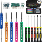 Terminal Removal Tool Kit for Deutsch Connectors, Depinning Tools Electrical Pin Extractor with Magnetic Phillips Screwdrivers 32Pc