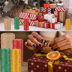 984 Feet Christmas Twine Packing Bakers Kraft Butchers Baking Gardening Twine Wrapping Arts Crafts Party Decorations(Gold Green Red)