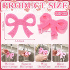 Tioncy 12 Pack Pink Bow Kitchen Sponges Bulk Pink Coquette Dual Sided Non-Scratch Scrubber Sponges Bow Dishwashing Kitchen Cleaning Accessories for Dishes Pots Pans Cute Household Supplies