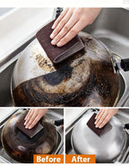 Carborundum Sponge Nano Emery Sponge Brush Eraser Scrub Kitchen Cleaning for Removing Rust Pots，Household Cleaning Tool (Dark brown-10pcs)