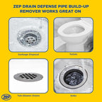 Zep Drain Defense Pipe Build-Up Remover - 64 oz (Case of 4) ZLDC64 - Professional Strength Liquid Pipe Build Up Remover