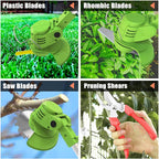 Electric Weed Wacker Eater Battery Powered, Cordless 21V Weed Trimmer with 2 Battery Operated & Charger & Wheels & Shears, 3 in 1 Lightweight Grass Trimmer/Edger/Brush Cutter for Garden Yard Lawn
