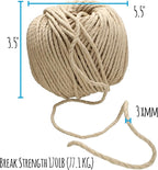 The Beadsmith 100% Hemp Cord – Natural Color – 3mm, 125 Foot Spool, 170LB Test Strength – Twine for Jewelry Making, Macrame, Paper Crafts, Gardening, Scrapbooking, Home Décor, DIY String Art & More