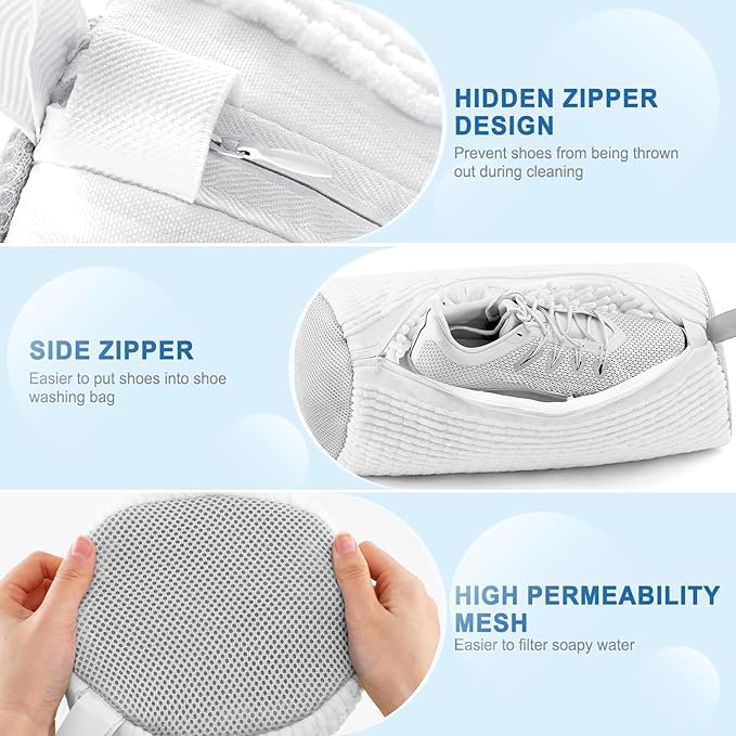 Shoe Washing Machine Bag,Shoe Laundry Bags for Sneakers, Reusable Shoe Cleaning Bag for All Shoe Sizes