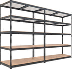 HOMEDANT 5 Tier Laminated Boltless Heavy Duty Garage Storage Adjustable Wide Size Metal Shelving Unit Utility Rack Shelves Organization Multipurpose Shelf Shed Warehouse 47.7"W x 24.1"D x 71.3"H 2Pack