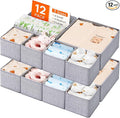 Lifewit Nursery Drawer Organizer for Clothes 12 Pack, Certified Child-safe Dresser Drawer Divider Storage Bins, Foldable Clothing Storage Basket for Baby Clothes/Underwear/Sock/Diaper in Closet