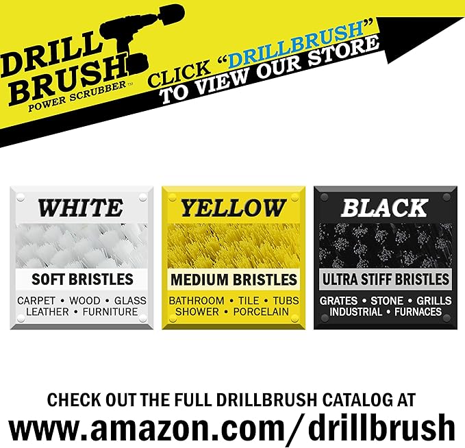 Outdoor Concrete Brush - Driveway Cleaner Scrub Brush for Rotary Polisher – 7 Inch Black Ultra Stiff with Nylon Bristles - Brick Cleaner Scrubber for Variable Speed Polisher - Concrete Floor Scrubber