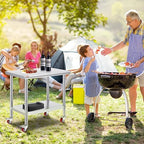 Vevor Mophorn Stainless Steel Work Table 36x24 Inch with 4 Wheels, Casters Heavy Duty Food Prep Worktable for Commercial Kitchen Restaurant, Silver
