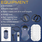 Dark Blue Automatic Window Cleaner Robot W250, 11.6 x 5.7 x 2.7 Inch with 30 ml Automatic Water Spray and 10 Cloth Pads. Window Vacuum Cleaner for Windows. Automatic Glass Cleaner Vacuum