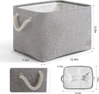 Storage Bins for Shelves - 11.8x7.9x5.2 inch Grey Small Storage Baskets for Organizing, Fabric Storage Cubes Closet Organizer for Home Nursery Gift Decorative (Gray)