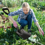 HARFINGTON Digging Shovel 33.5 x 6.7 Stainless Steel Round Spade Shovel with Wooden Handle for Camping Gardening Beach