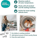 KIND LAUNDRY Detergent Sheets (Ocean Breeze and Unscented) - Washer Soap Strips, Plant Based Liquidless Formula, Zero Waste, Biodegradable, Great for Travel, Camping