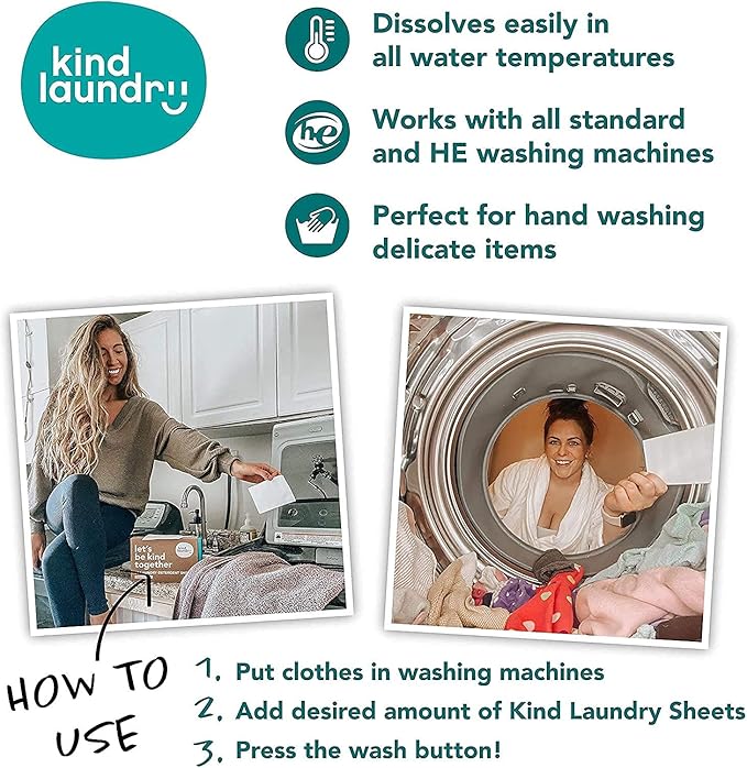KIND LAUNDRY Detergent Sheets (Ocean Breeze and Unscented) - Washer Soap Strips, Plant Based Liquidless Formula, Zero Waste, Biodegradable, Great for Travel, Camping