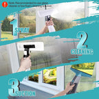 Window Vacuum, Power Window Squeegee 11", Rechargeable Window Vac with Spray Bottle, Electric Cleaning Tool for Showers, Mirrors, Glass, 2200mA, 200ml Water Tank