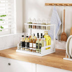 VUSIGN Under Sink Organizer and Storage, Slide Out Cabinet Organizer, Pull Out Sink Shelf for Kitchen Bathroom Laundry, White, 1 Pack