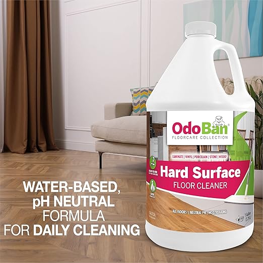 OdoBan Ready-to-Use Hard Surface Floor Cleaner, Streak Free and Neutral PH Formula, 1 Gallon, Scentless