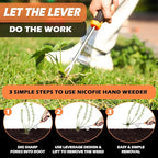 2026 Hand Weeder Tool, Rubber Handle Manual Weeder Puller Tool, Uprooting Weeding Tools, Crack Weeder Crevice, 4 Teeth Weeding Tool, Weeding Artifact Tool for Gardening(3 Pcs)
